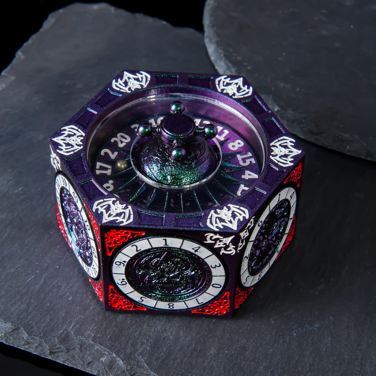 7-in-1 Rotating DND Metal Dice Spinner – Heavyweight Premium Dice with Full D4–D20 Range