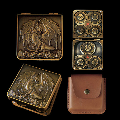 7-in-1 Foldable Dragon Spinner DND Metal Dice Set – Pocket-Sized & Durable with Full D4-D20 Range – Excellent Gift for Christmas and New Year & TTRPG Lovers