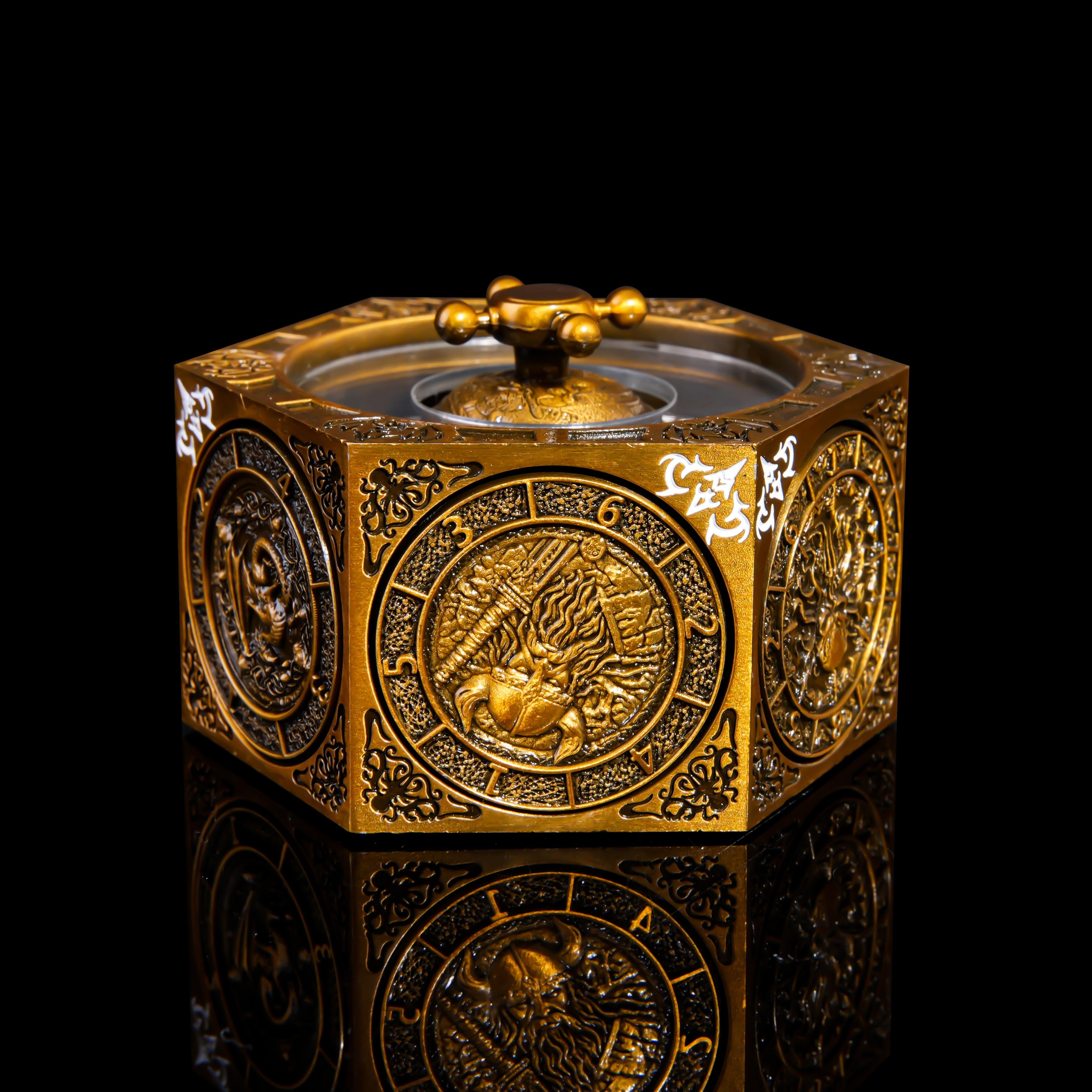 7-in-1 Rotating DND Metal Dice Spinner – Heavyweight Premium Dice with Full D4–D20 Range