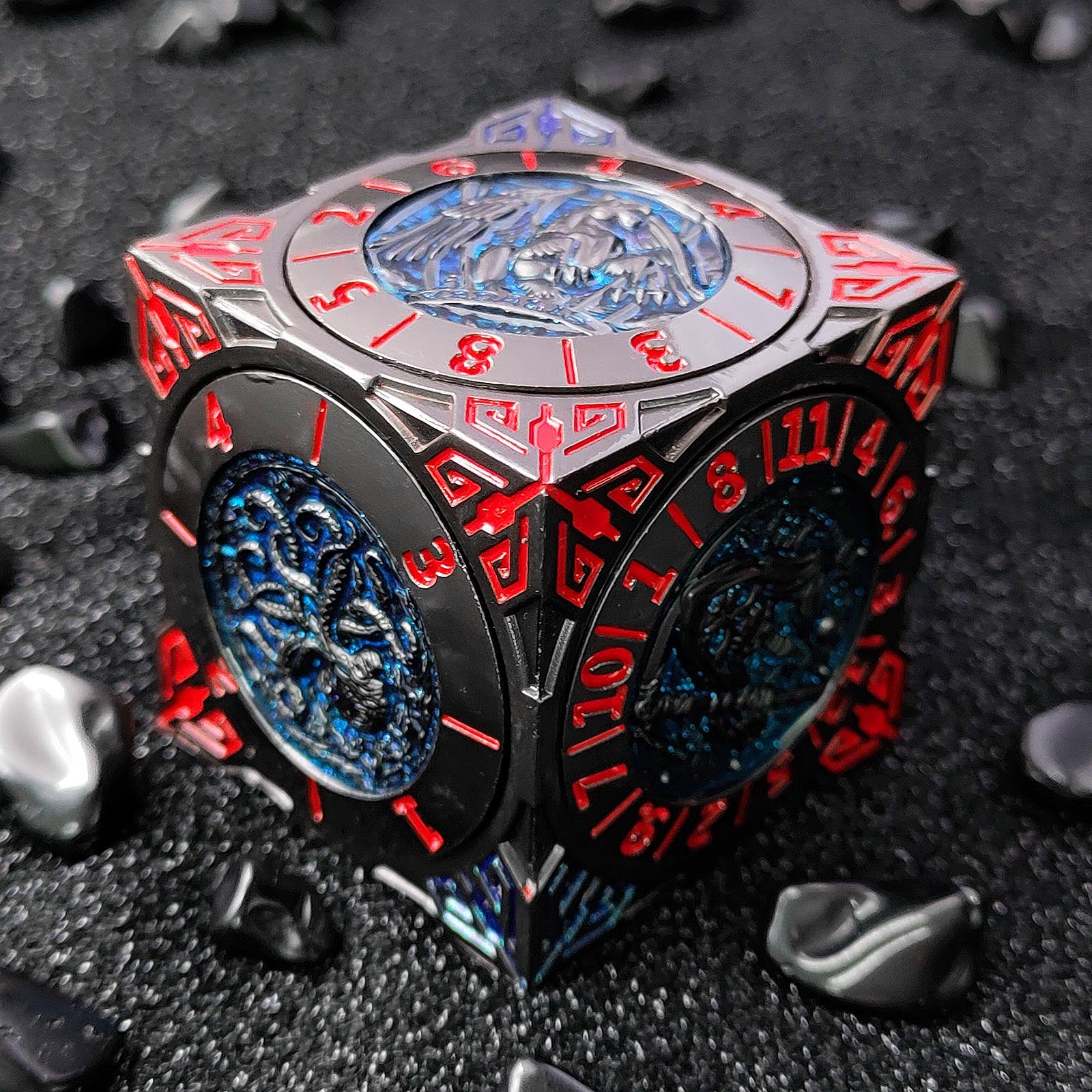 2025 New DND Cube Spinner DICE: 7-in-1 Metal DND Dice Cube – 6-Sided Rotating Polyhedral Dice, Tabletop RPG Accessory for DMs and Player