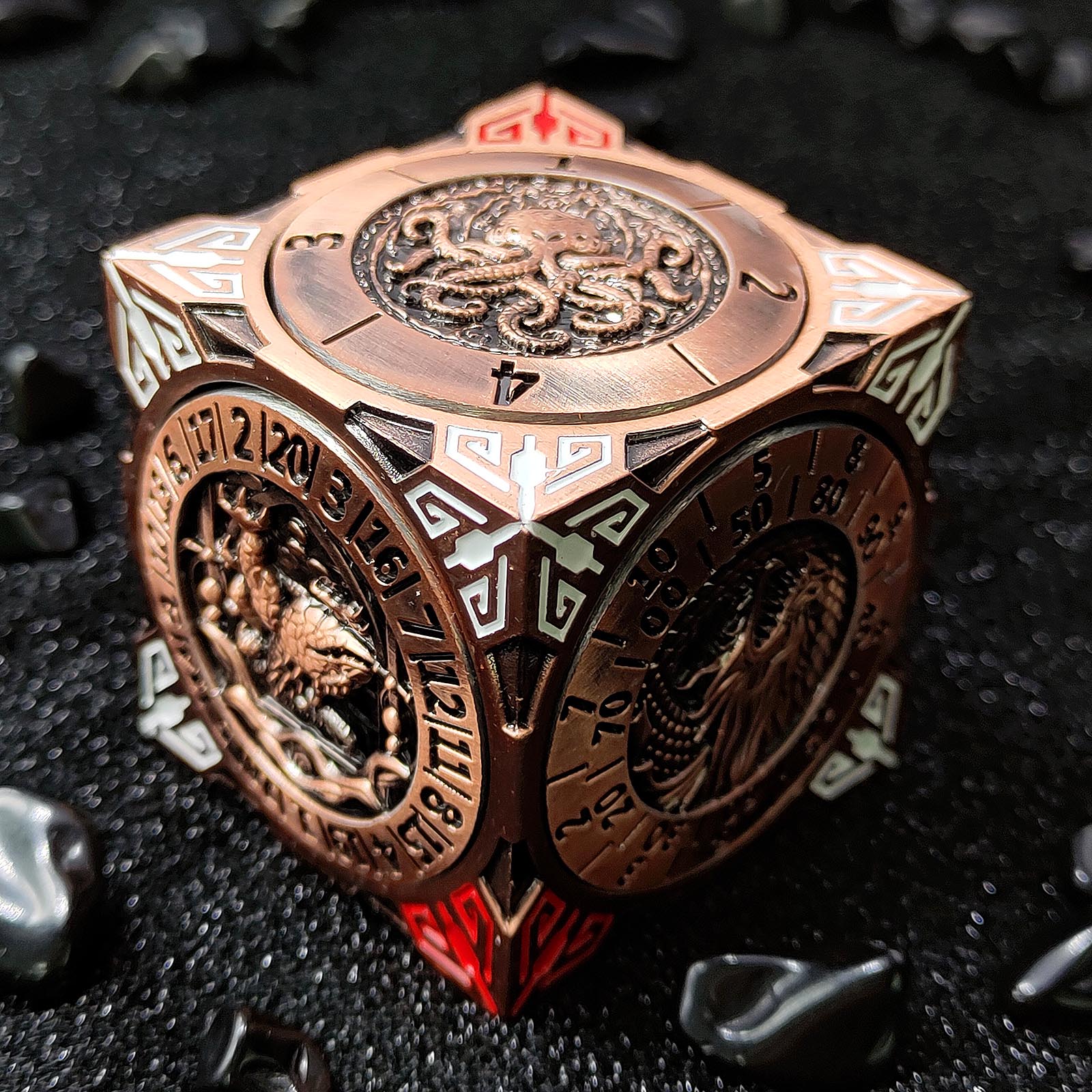 2025 New DND Cube Spinner DICE: 7-in-1 Metal DND Dice Cube – 6-Sided Rotating Polyhedral Dice, Tabletop RPG Accessory for DMs and Player