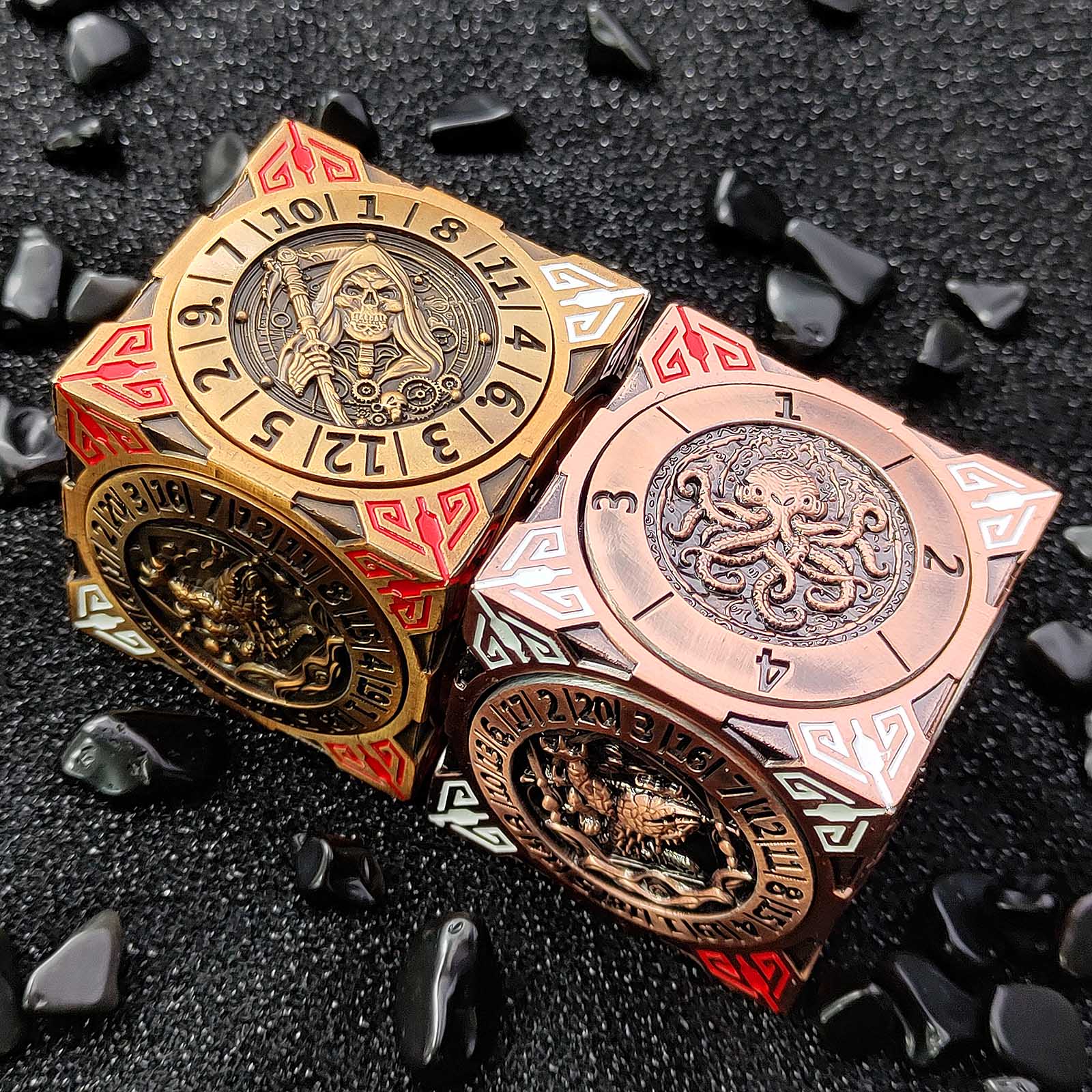 2025 New DND Cube Spinner DICE: 7-in-1 Metal DND Dice Cube – 6-Sided Rotating Polyhedral Dice, Tabletop RPG Accessory for DMs and Player