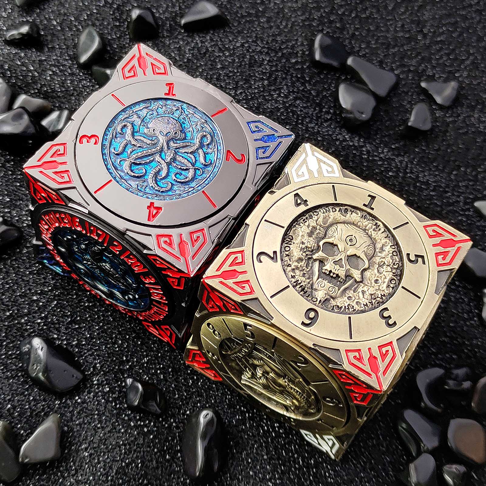 2025 New DND Cube Spinner DICE: 7-in-1 Metal DND Dice Cube – 6-Sided Rotating Polyhedral Dice, Tabletop RPG Accessory for DMs and Player