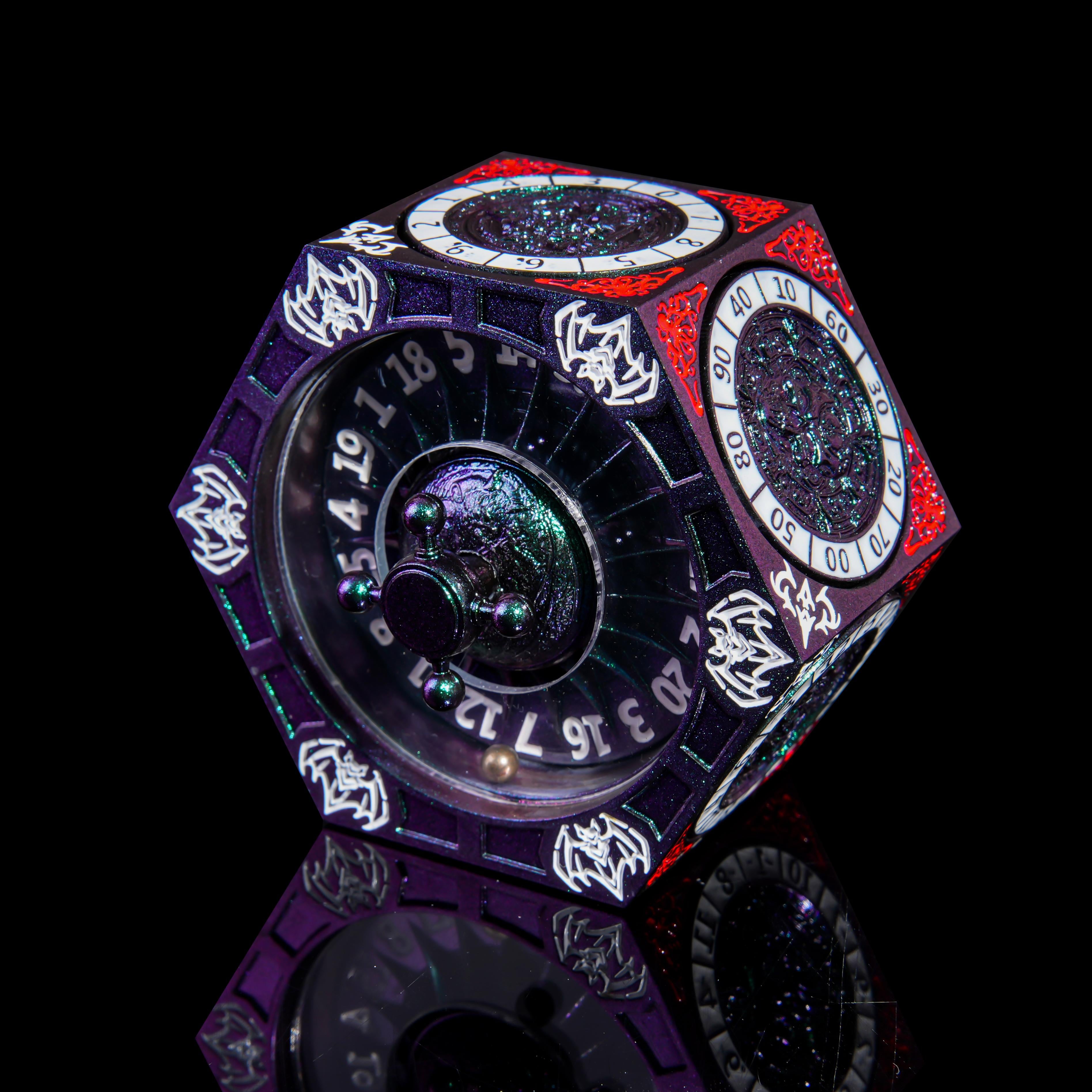 7-in-1 Rotating DND Metal Dice Spinner – Heavyweight Premium Dice with Full D4–D20 Range