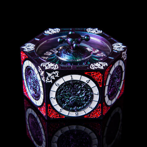 7-in-1 Rotating DND Metal Dice Spinner – Heavyweight Premium Dice with Full D4–D20 Range