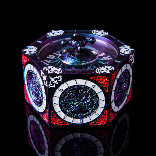 7-in-1 Rotating DND Metal Dice Spinner – Heavyweight Premium Dice with Full D4–D20 Range