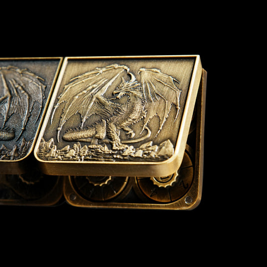 7-in-1 Foldable Dragon Spinner DND Metal Dice Set – Pocket-Sized & Durable with Full D4-D20 Range – Excellent Gift for Christmas and New Year & TTRPG Lovers