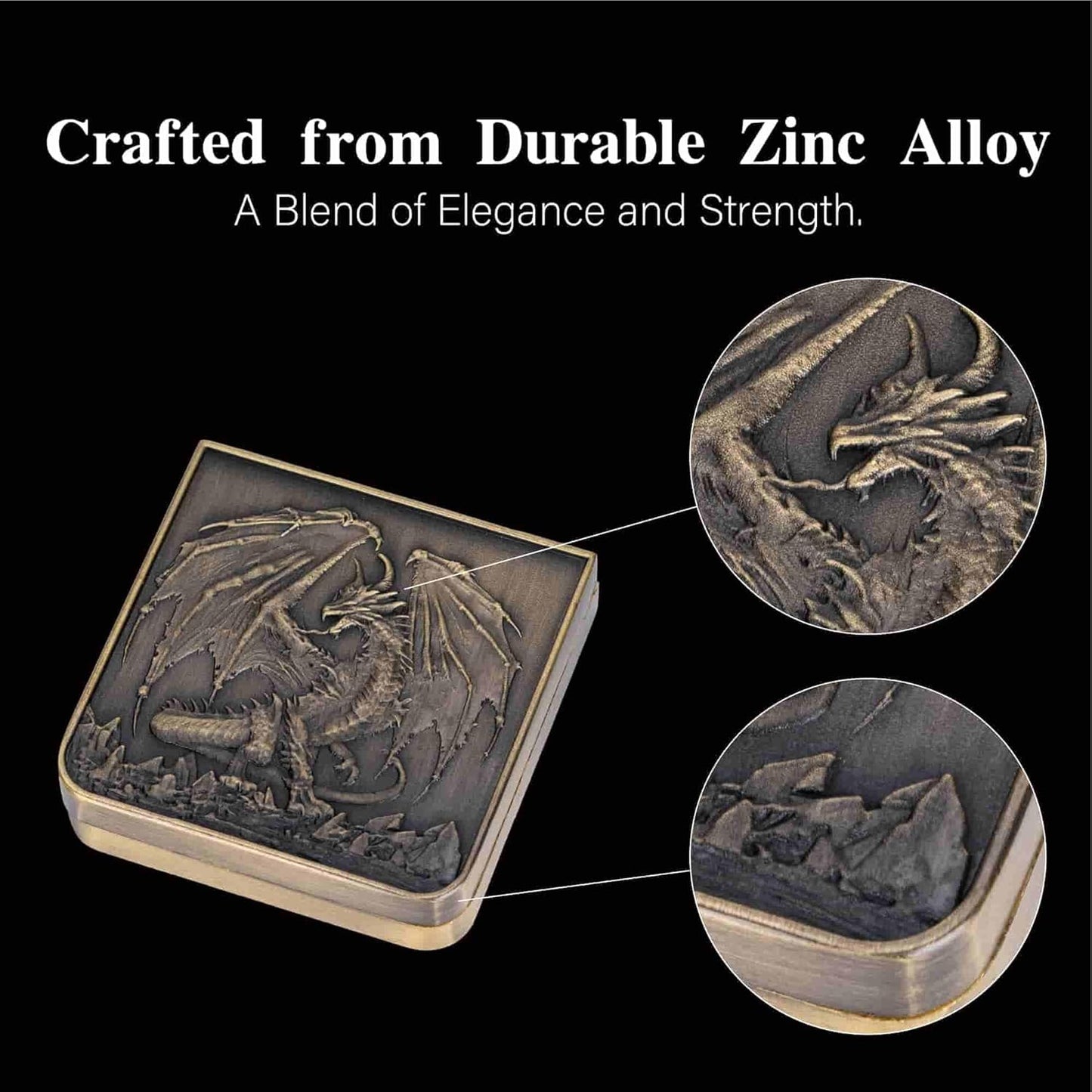 7-in-1 Foldable Dragon Spinner DND Metal Dice Set – Pocket-Sized & Durable with Full D4-D20 Range – Excellent Gift for Christmas and New Year & TTRPG Lovers