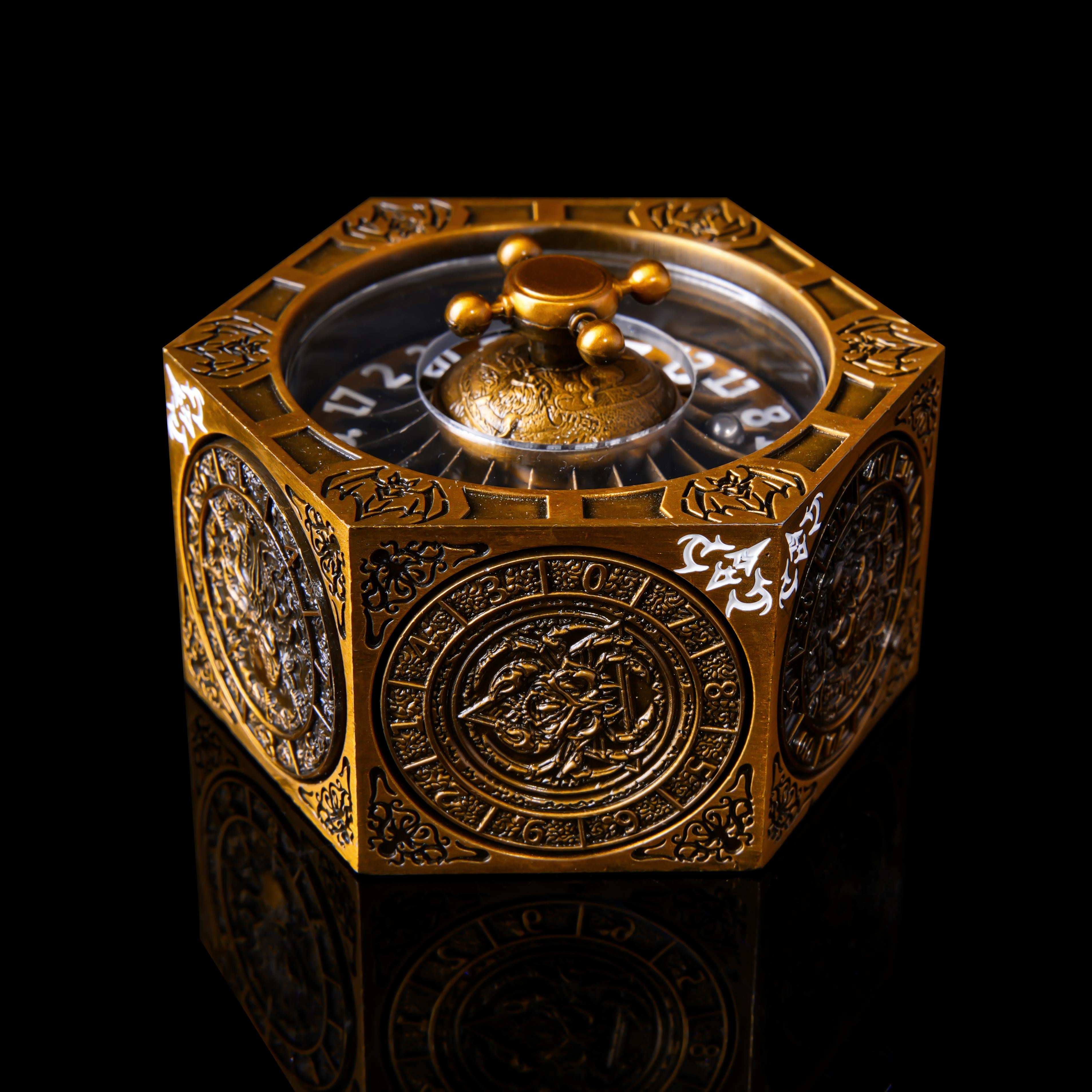 7-in-1 Rotating DND Metal Dice Spinner – Heavyweight Premium Dice with Full D4–D20 Range