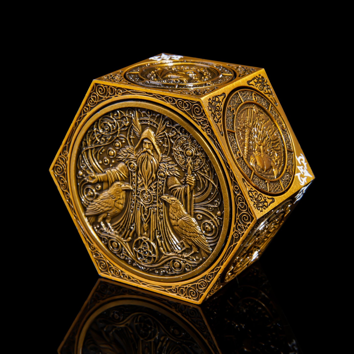 7-in-1 Rotating DND Metal Dice Spinner – Heavyweight Premium Dice with Full D4–D20 Range